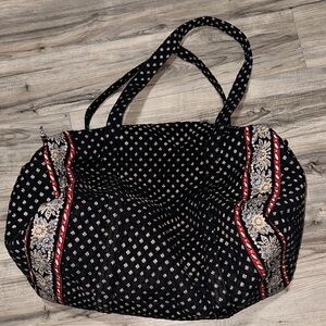 Vintage Vera Bradley Black and Red Floral Tote